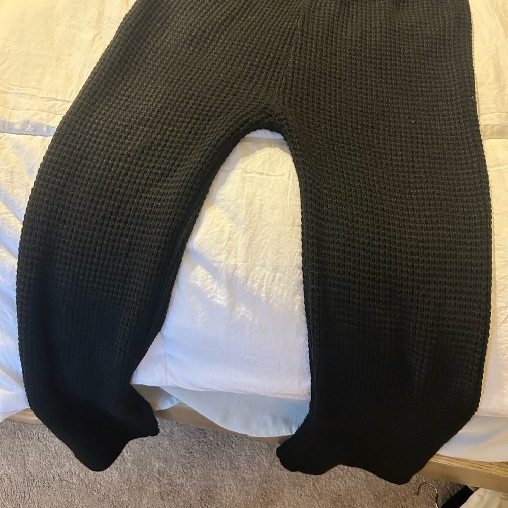 Vanilla Sugar Black Leggings with Wide Leg Design and High-Rise Waist